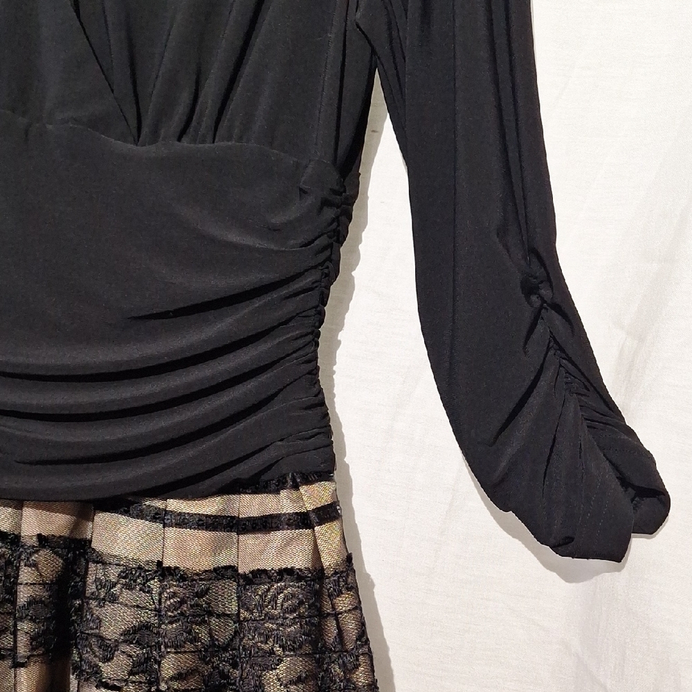 Black Formal Midi Dress, Sequins, Embroidered, Jessica Howard Sz 12, NWOT - Picture 5 of 14